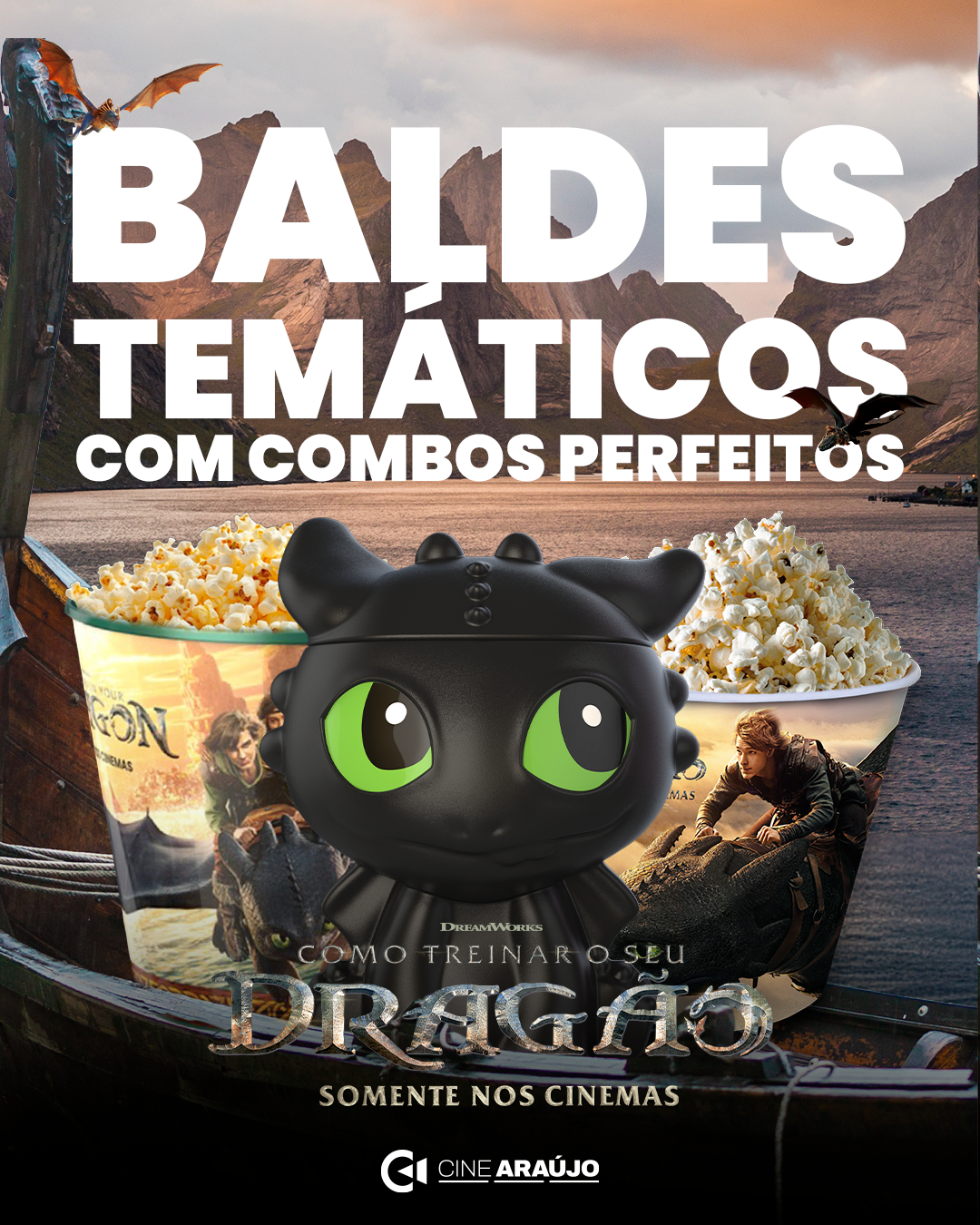 Poster Como Treinar o seu Dragão - Balde