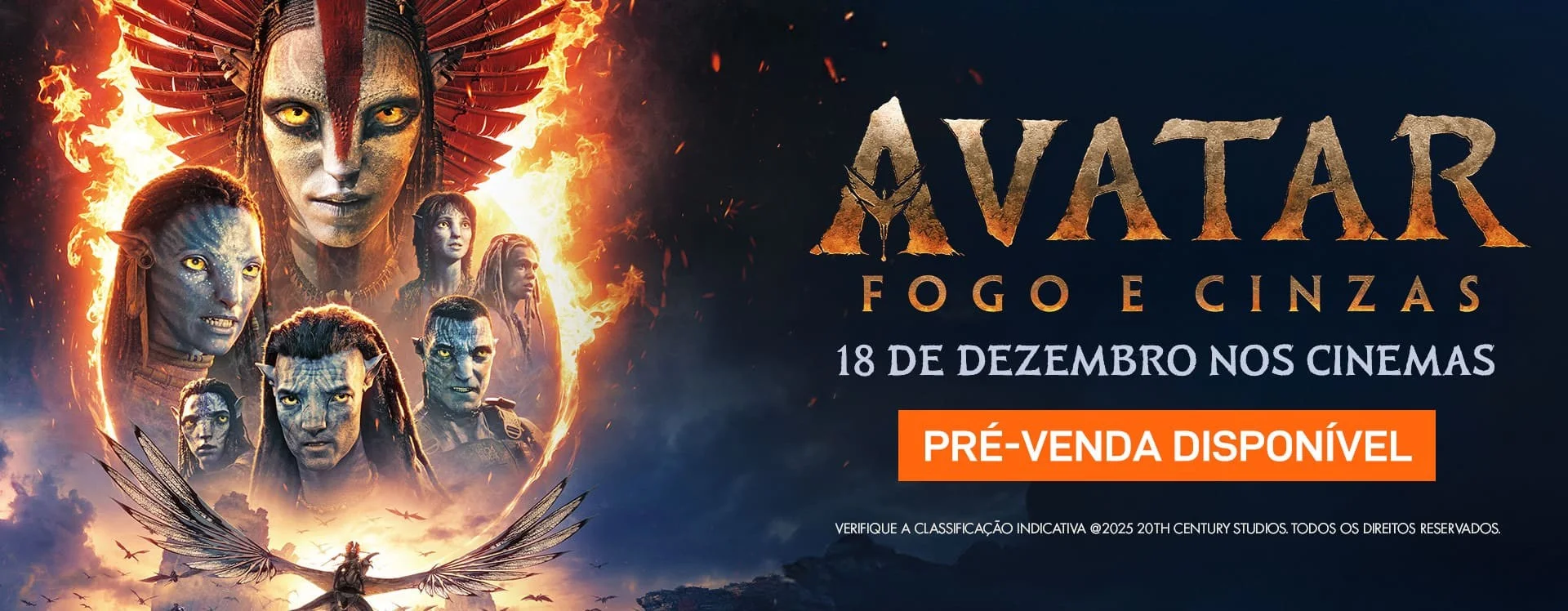 Banner Avatar: Fogo e Cinzas