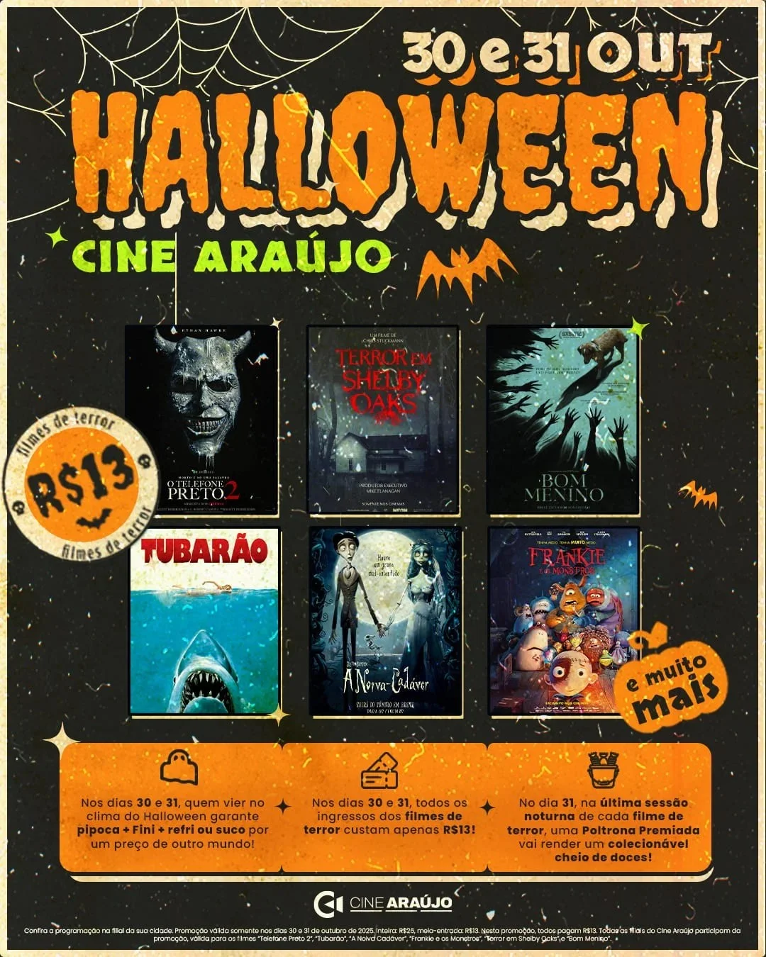 Poster Halloween Cine Araújo