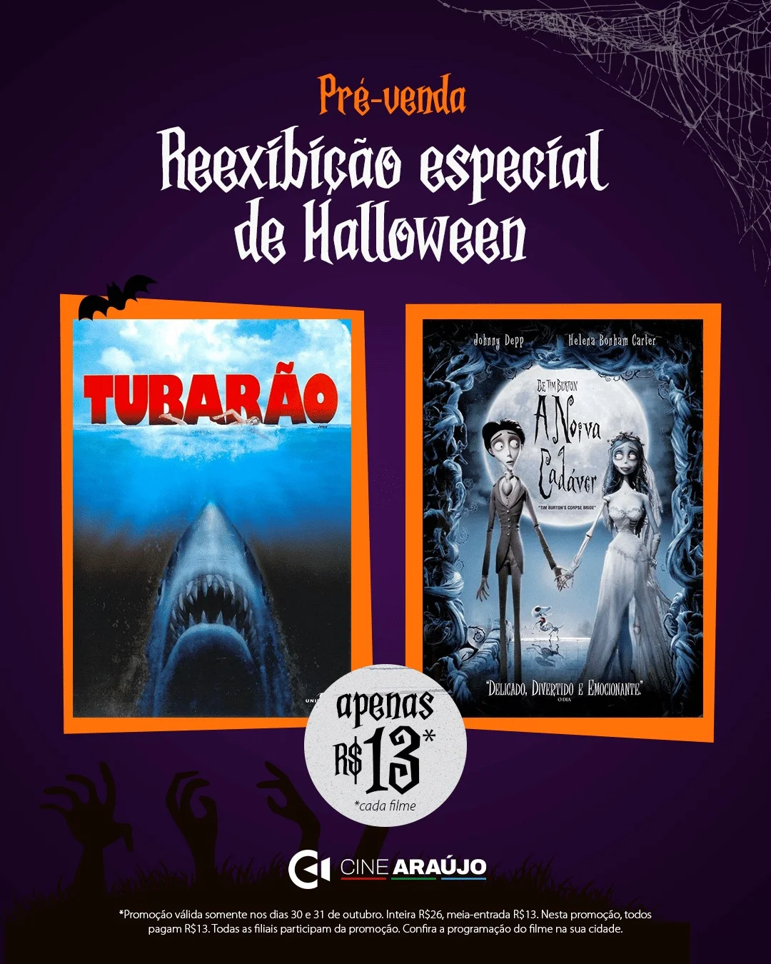 Poster Pré-venda Tubarão e A noiva cadáver